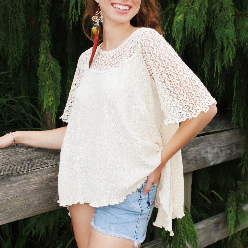 NWT Dany Organic Tanguis Cotton Handmade in Peru Off-White/Cream Oversized Tunic